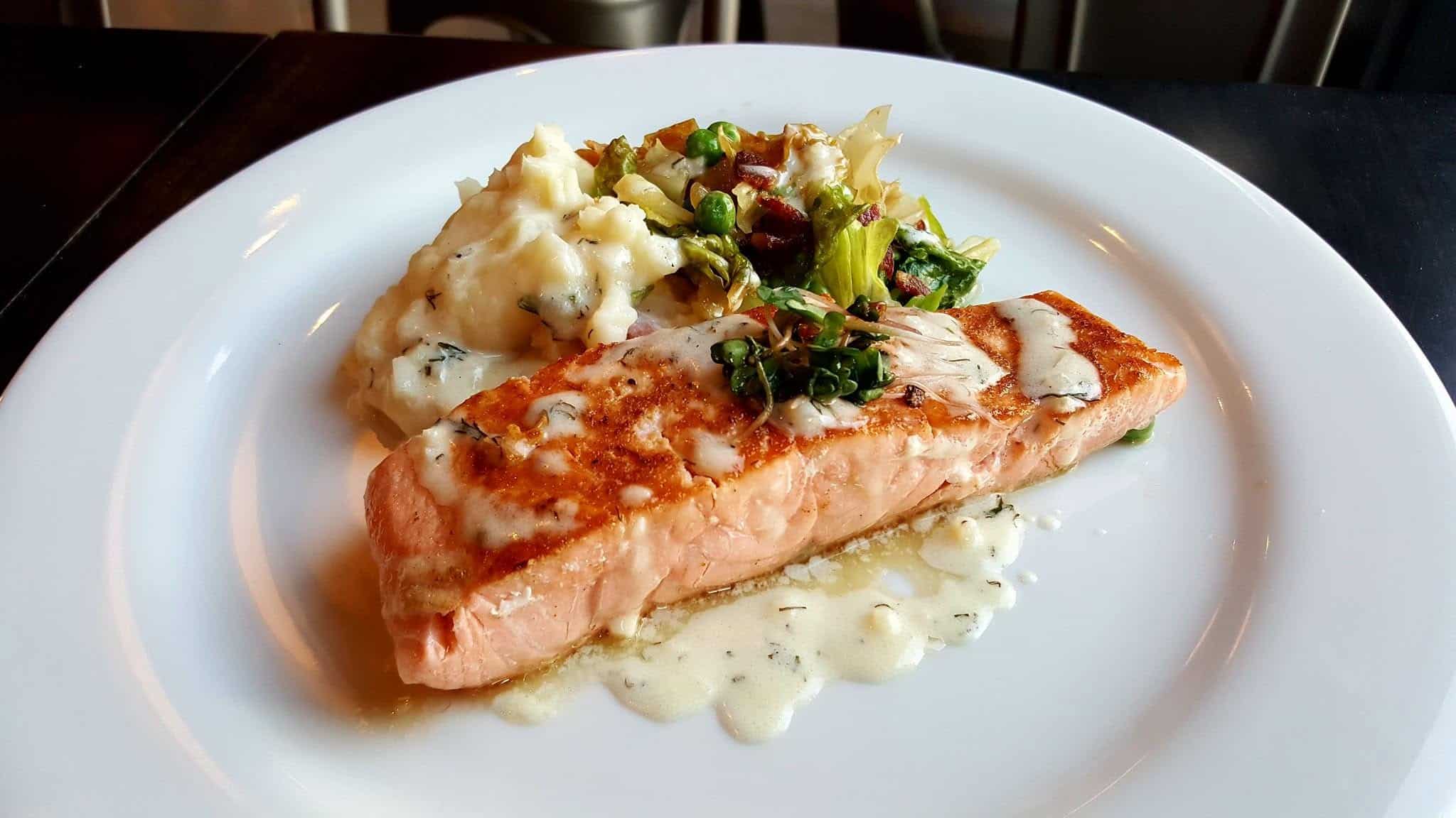 Elegant salmon wedding catering entree served in Wichita Kansas